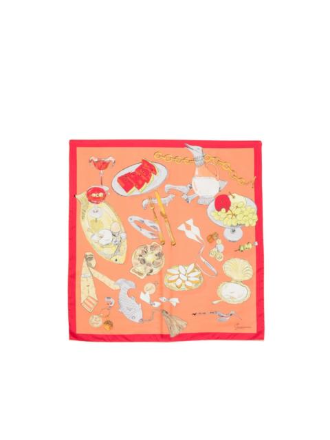JACQUEMUS Le Grand Foulard cocktail-print silk scarf