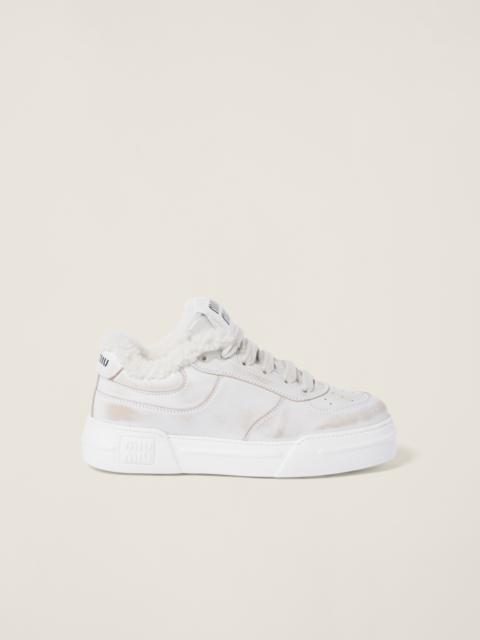 Bleached leather sneakers