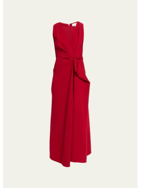 MICHAEL KORS COLLECTION Pleated Wool-Blend Gathered Midi Dress