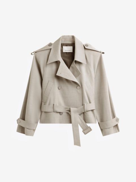 The Frankie Shop Stan Cropped Trench - Beige Melange