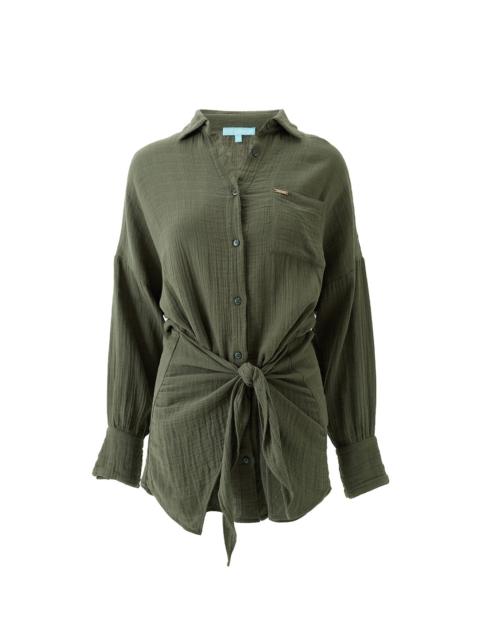 MELISSA ODABASH SARA OLIVE DRESS