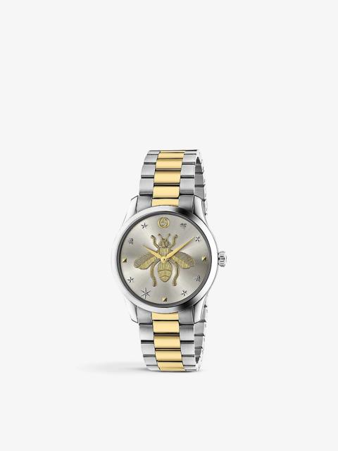 YA1264131 G-Timeless yellow gold-plated stainless-steel quartz watch