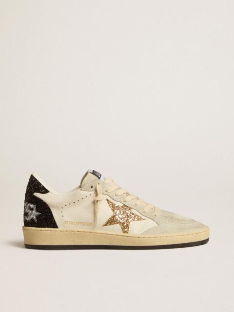 Ball Star LTD in nappa leather and suede with glitter star and black heel tab