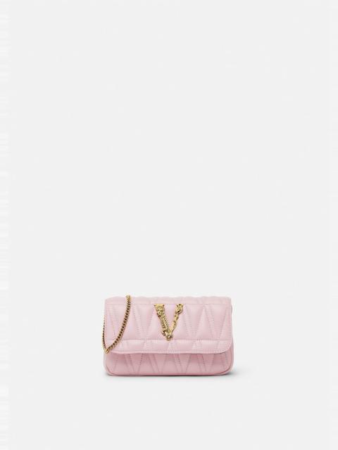 VERSACE Virtus Quilted Leather Evening Bag