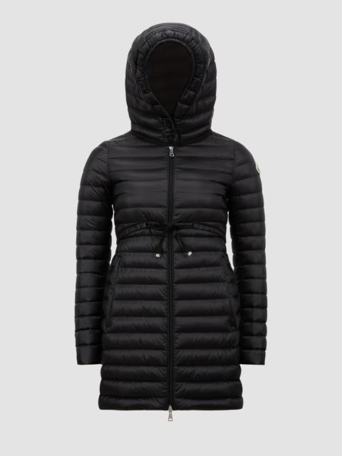 Moncler Barbel Hooded Fit & Flare Long Down Jacket