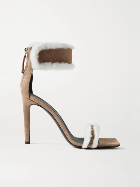 Giuseppe Zanotti Kanda shearling-trimmed suede sandals