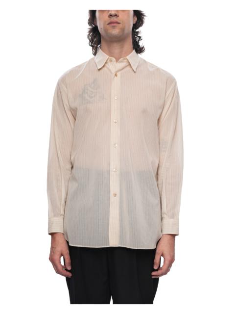 Hard Twist Finx Organdy Stripe Shirt Light Beige Stripe