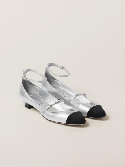 Mordoré nappa leather and grosgrain pumps