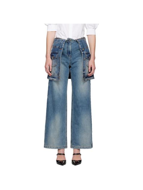 【YOUHEE】24SS LAYERED DENIM PANTS BLUE YOUHEE】24SS LAYERED DENIM PANTS BLUE (YOUHEE/デニム