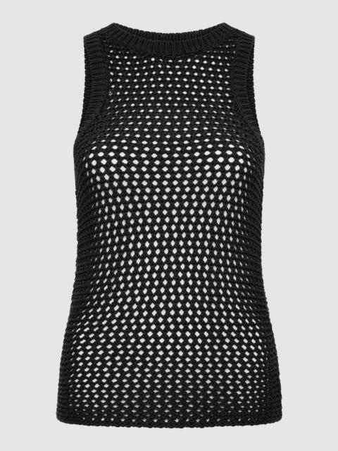 ST. AGNI Cotton Crochet Tank - Black