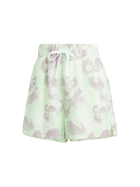 adidas adidas Women's Floral Graphic Woven Shorts Ivory/Semi Green Spark/Preloved Fig
