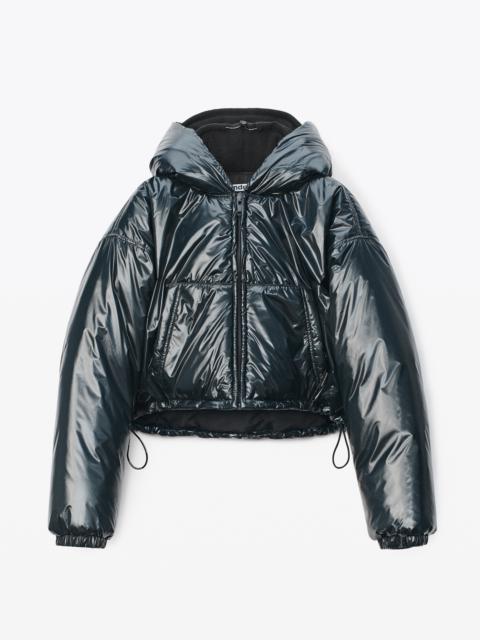 Alexander Wang CROPPED DOWN PUFFER IN GLOSSY NYLON