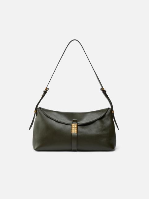 MEDIUM LEATHER SADDLE BAG BAGUETTE SHOULDER BAG