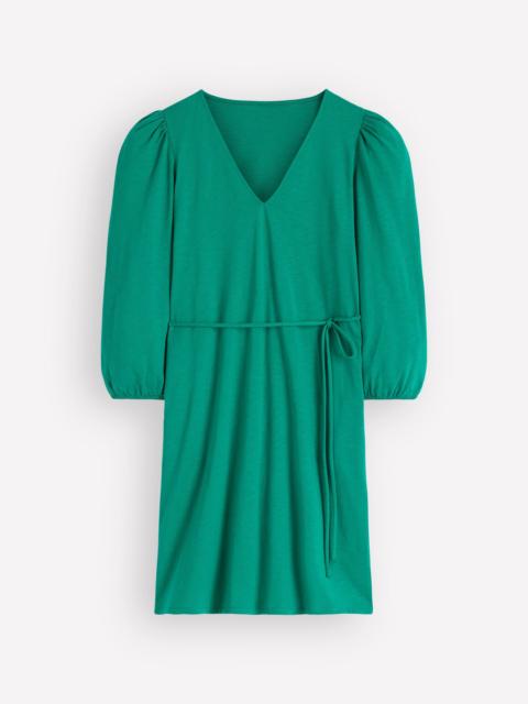 BODEN Cary V-Neck Jersey Dress-Deep Teal