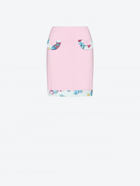 Moschino CALICO ANIMALS DETAILS CRÊPE SKIRT