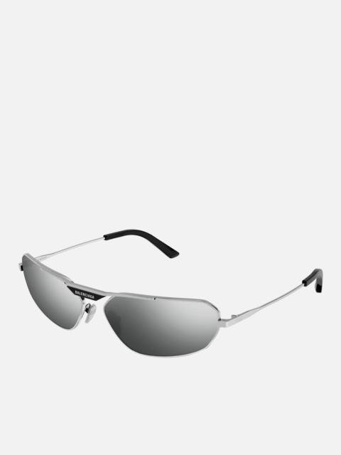 Balenciaga Men's Mirrored Cat Eye Sunglasses - Silver/Silver/Silver
