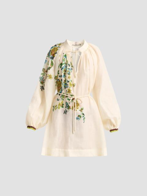 KIKA VARGAS Women's Fara Embroidered Mini Dress - Ivory