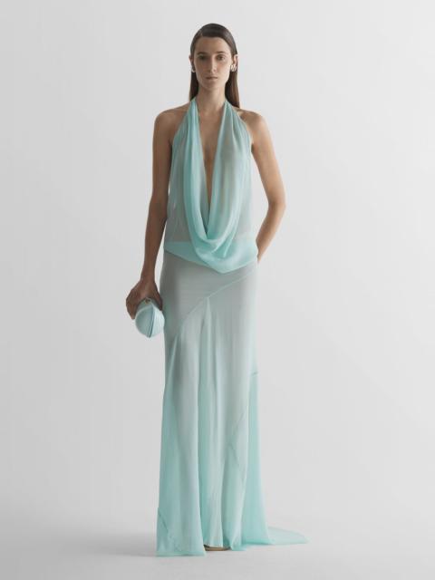 MUGLER Draped halter gown
