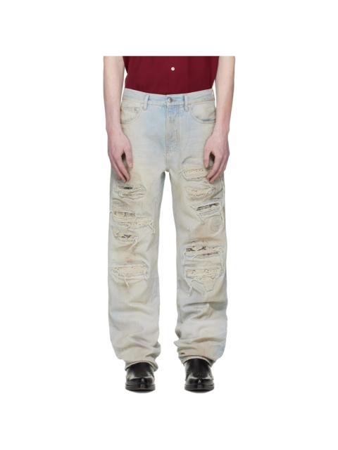 AMIRI Blue Snake Thrasher Straight Jeans