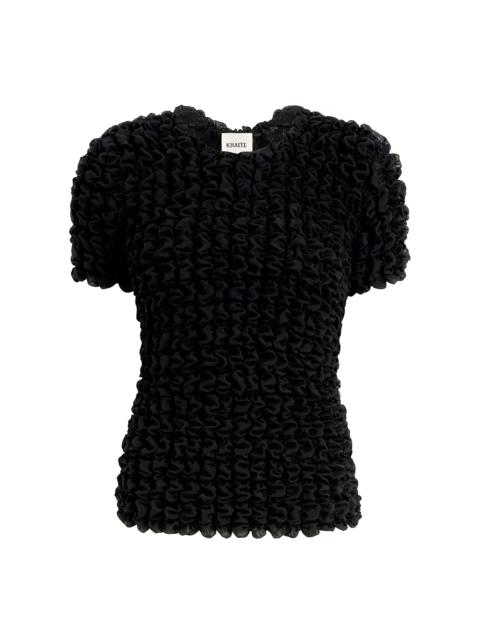 KHAITE Polly Silk Chiffon Top black