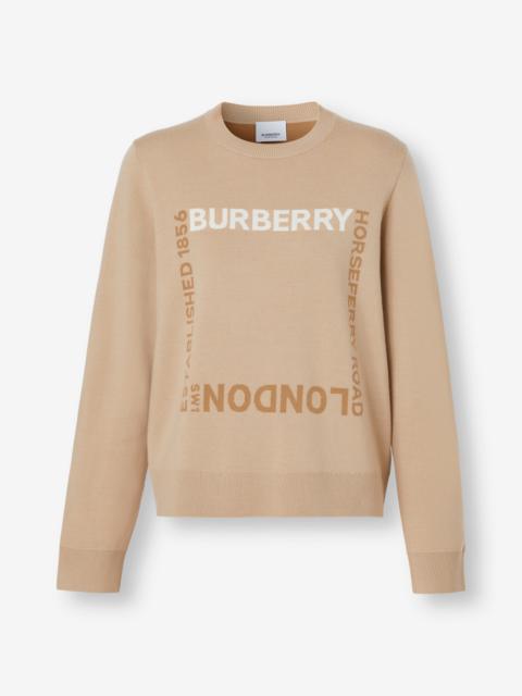 Burberry Horseferry Square Wool Blend Jacquard Sweater