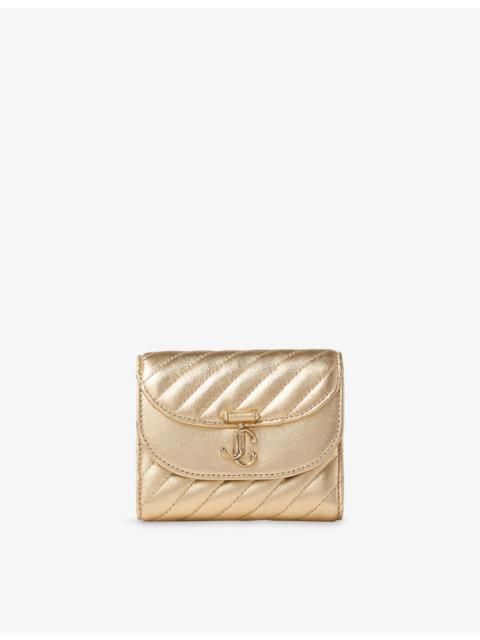 JIMMY CHOO Curve Marinda Quilted Metallic Leather Wallet