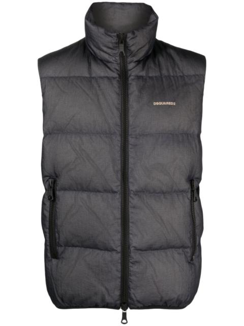 DSQUARED2 logo-embossed ripstop puffer vest