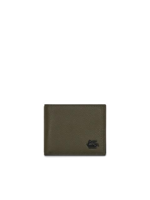 Etro Pegaso-plaque grained leather wallet
