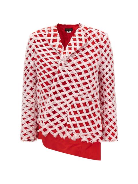 Comme Des Garçons tulle-weave asymmetric blazer