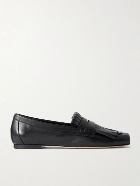 Aeyde Belen fringed leather loafers Black