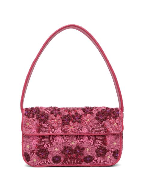 STAUD Pink Tommy Beaded Bag