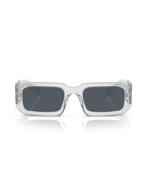 Prada 53mm Rectangular Sunglasses in Transparent Grey at Nordstrom