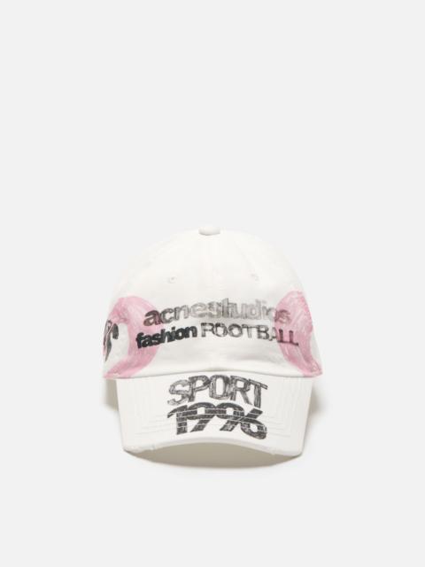 Acne Studios Distressed logo cap - White