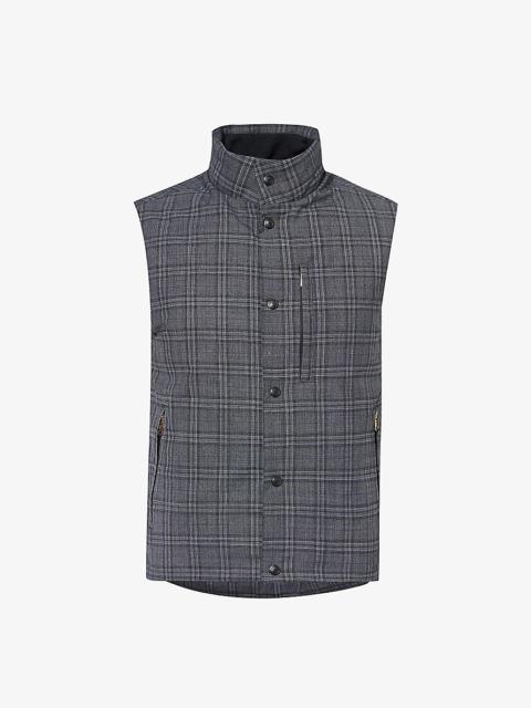Paul Smith Checked funnel-neck regular-fit recycled-polyester down gilet
