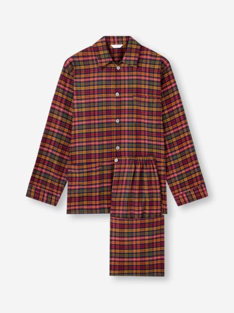 Derek Rose Kelburn Brushed Cotton Pajamas Multi Check
