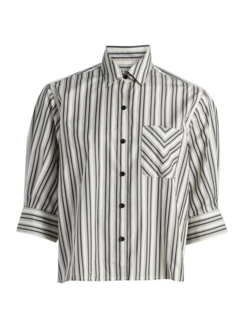 rag & bone Women's Lucia Striped Cotton Poplin Shirt - Charcoal Stripe