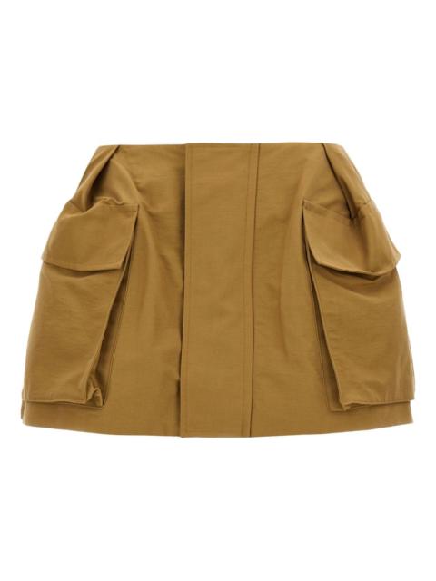 sacai cargo zip mini shorts