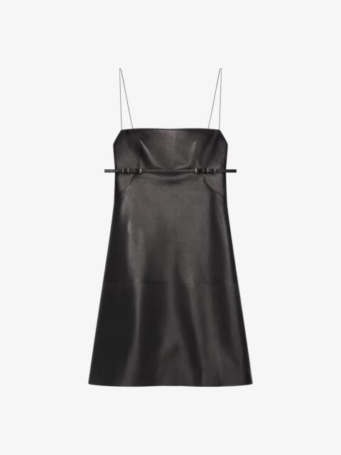 VOYOU STRAPS DRESS IN LEATHER