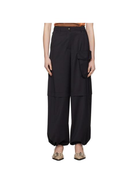 OPEN YY Black Pinstripe Pants
