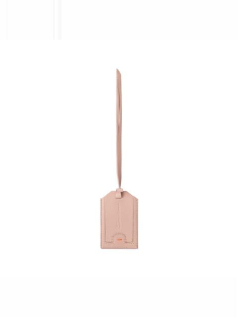 Santoni Pink tumbled leather luggage tag
