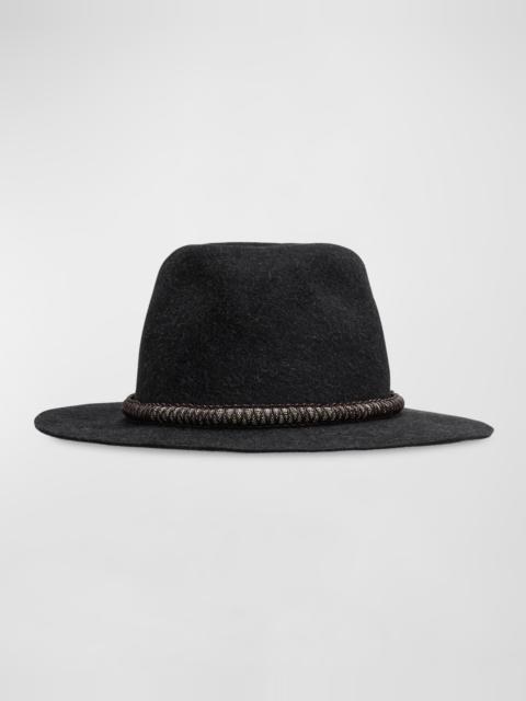 Brunello Cucinelli Large Felt Hat with Monili Trim