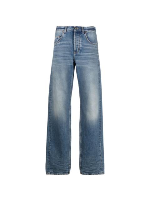 high-waist wide-leg jeans