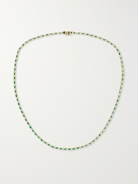 SUZANNE KALAN 18-karat gold emerald tennis necklace Gold