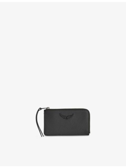 Zadig & Voltaire ZV logo-plaque leather cardholder