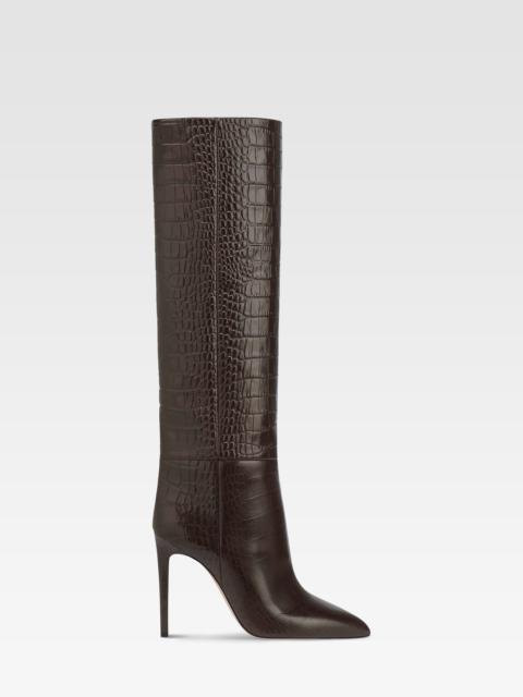 PARIS TEXAS Croc-effect leather boot