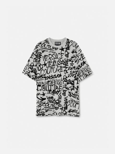 VERSACE JEANS COUTURE Graffiti Flock T-shirt