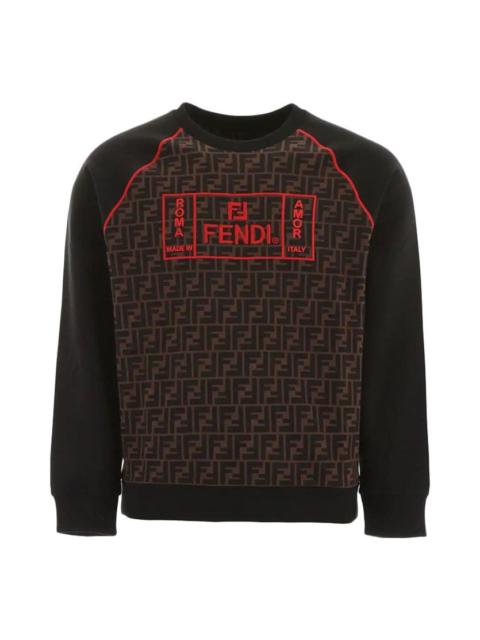 FENDI Men's FENDI Alphabet Logo Round Neck Pullover Black FY0992A87EF0BVE