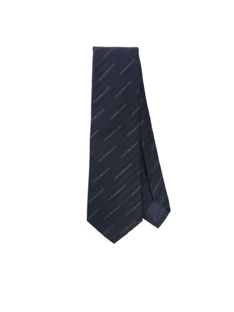 EMPORIO ARMANI jacquard-logo silk tie