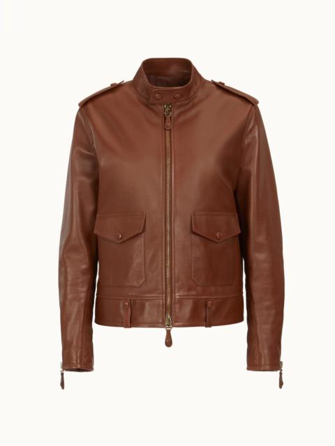 Tod's BOMBER IN LEATHER - BROWN