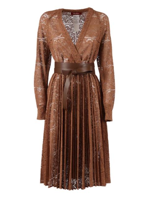 Max Mara Pensile lace-belted midi dress